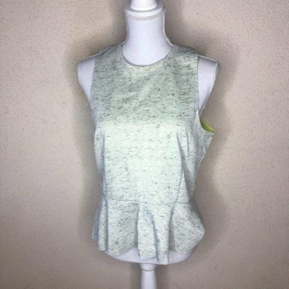 NWT Bar iii Womens Top Heather Grey Halter Neck Scuba Peplum Blouse Size XL - Picture 1 of 11